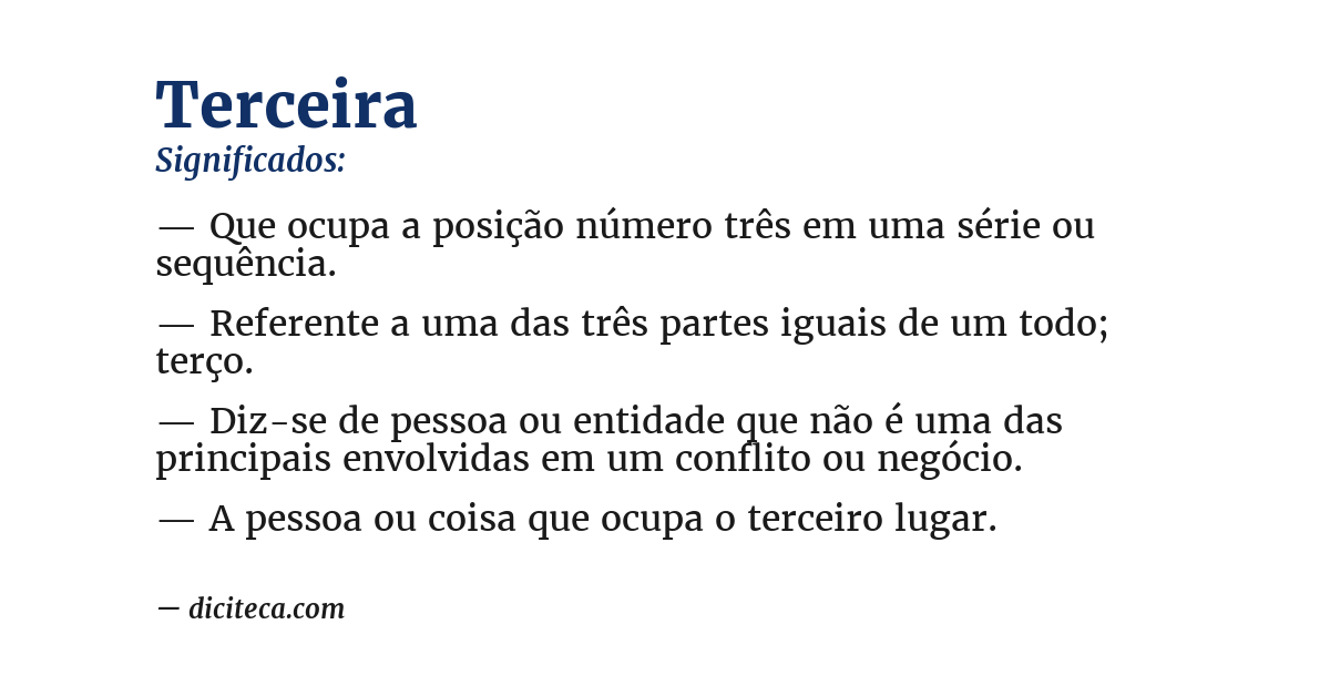 Significado de terceira