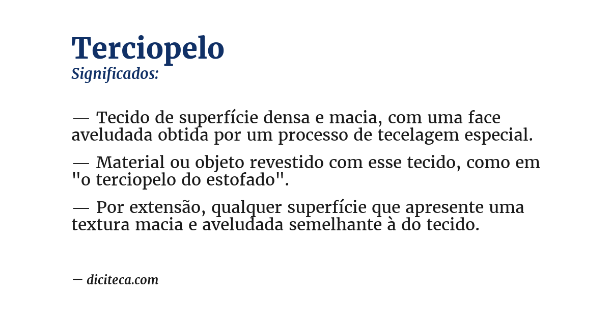 Significado de terciopelo