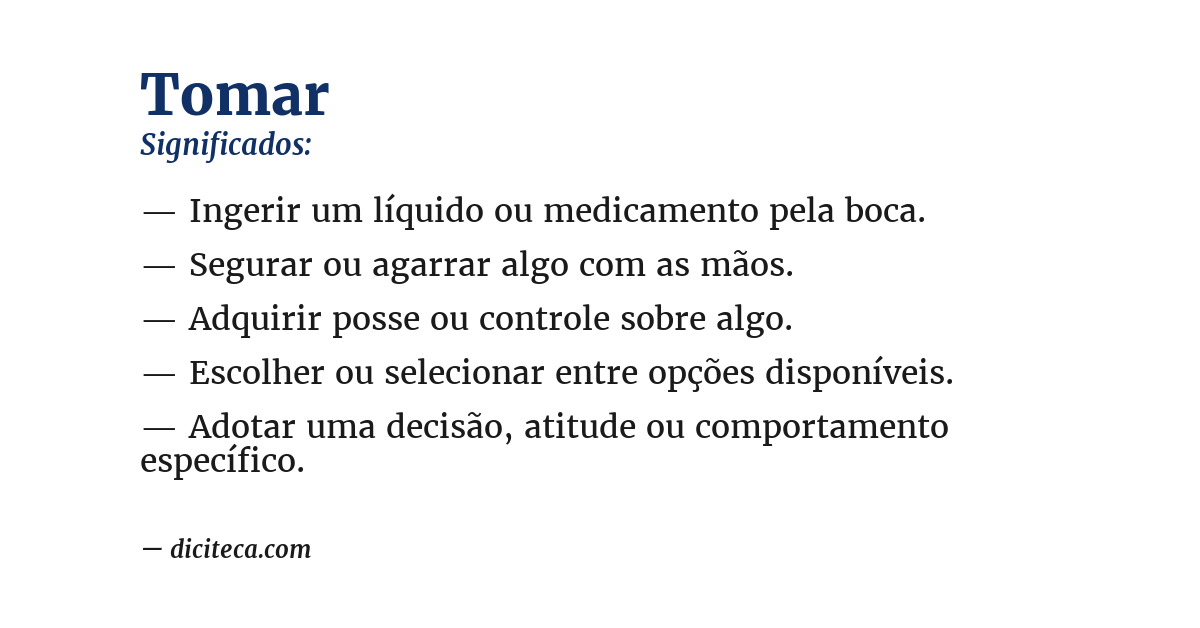 Significado de tomar