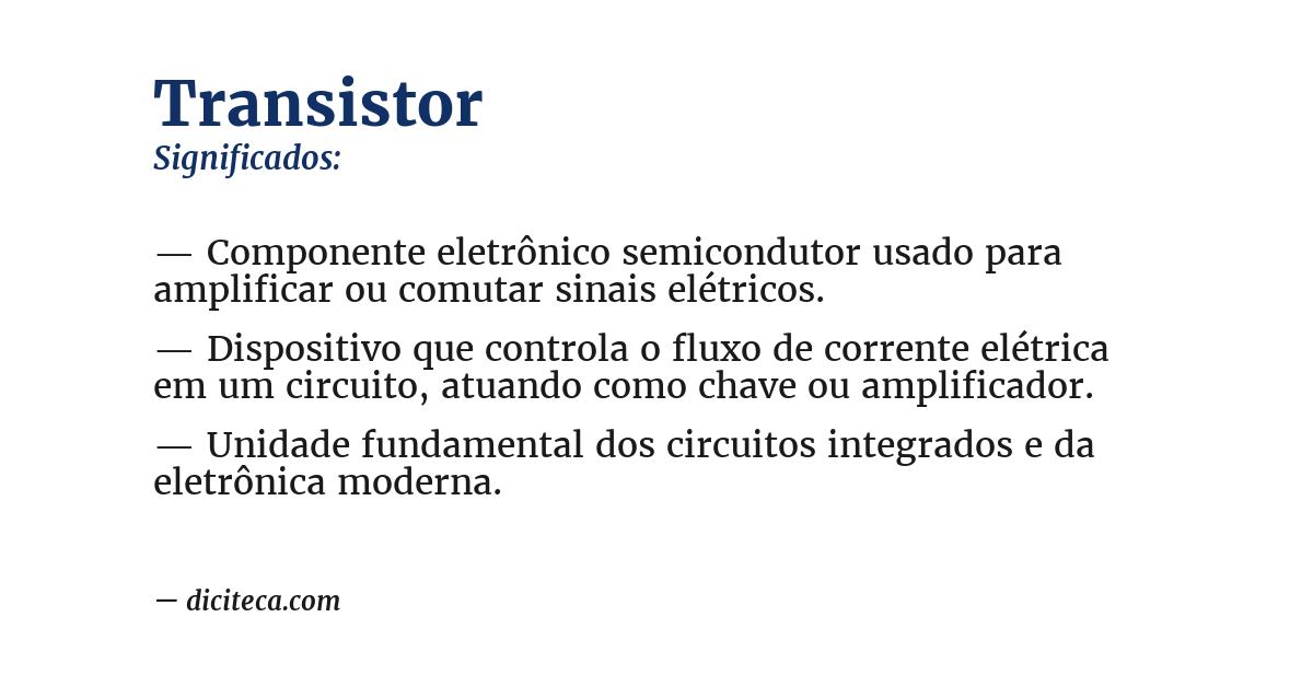 Significado de transistor