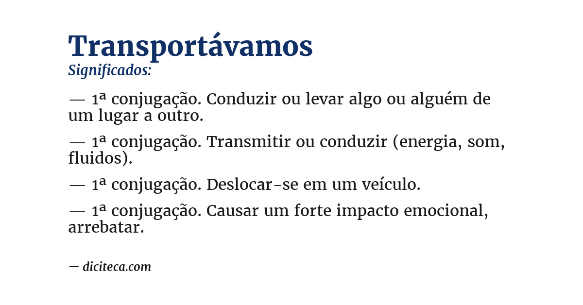 Significado de transportávamos