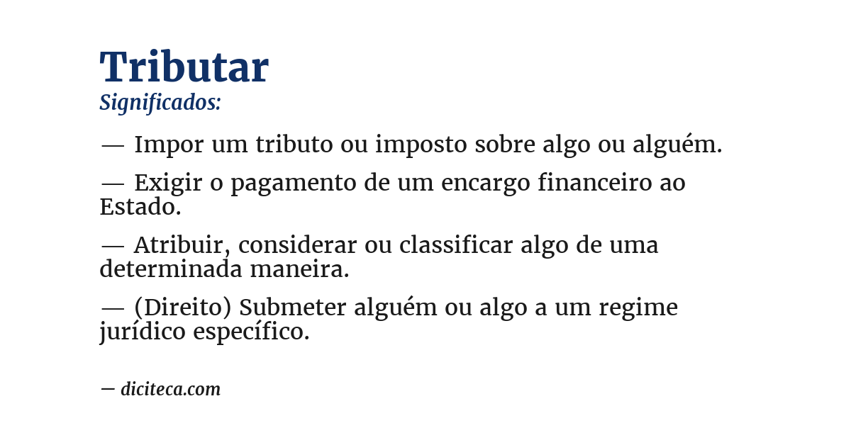 Significado de tributar