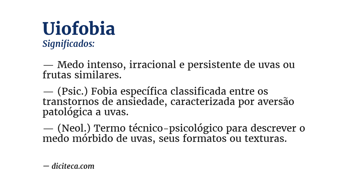 Significado de uiofobia
