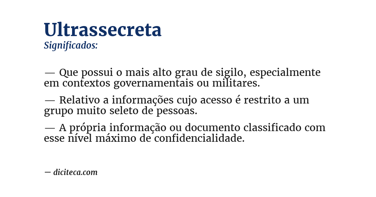 Significado de ultrassecreta