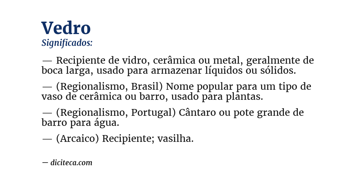Significado de vedro