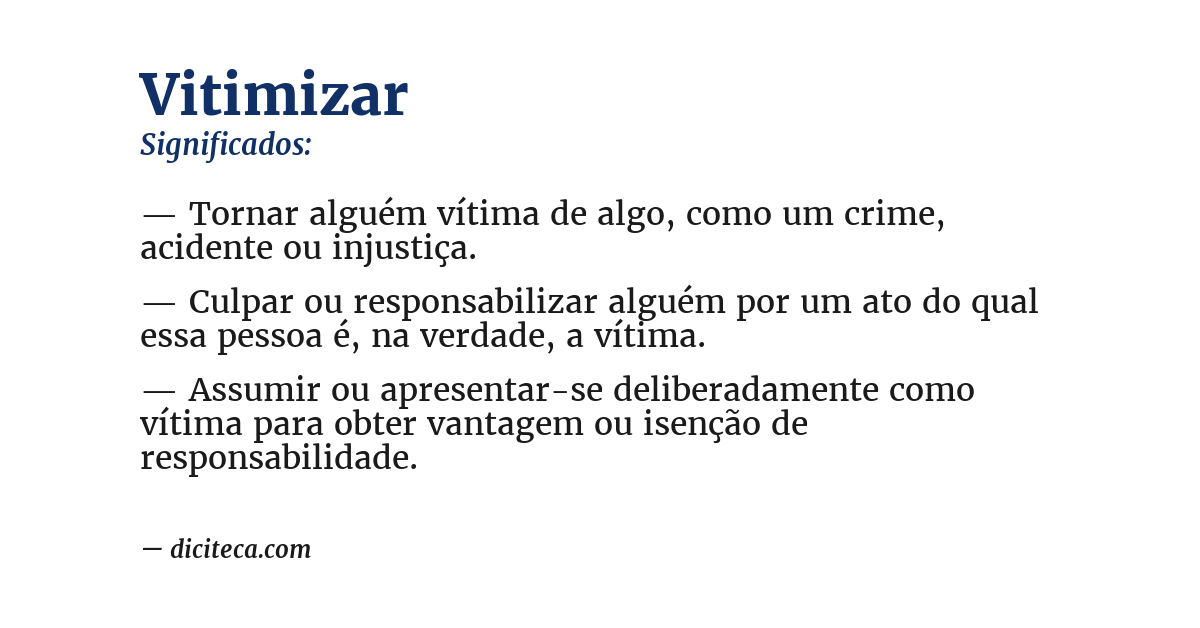 Significado de vitimizar