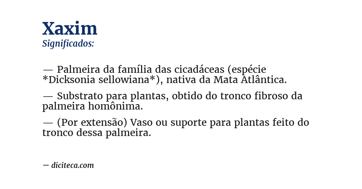 Significado de xaxim