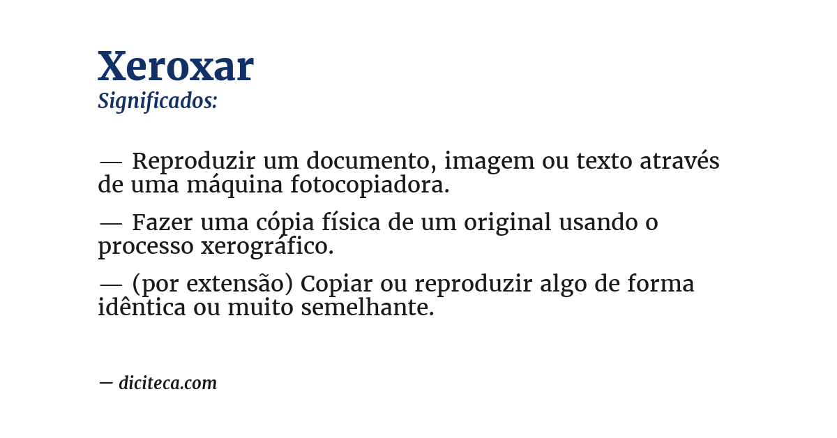 Significado de xeroxar