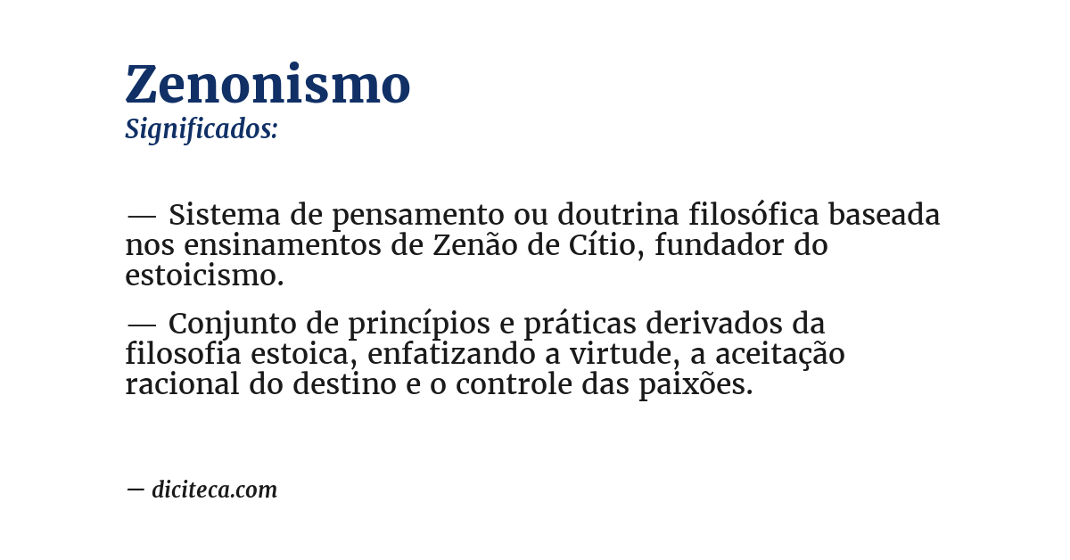 Significado de zenonismo