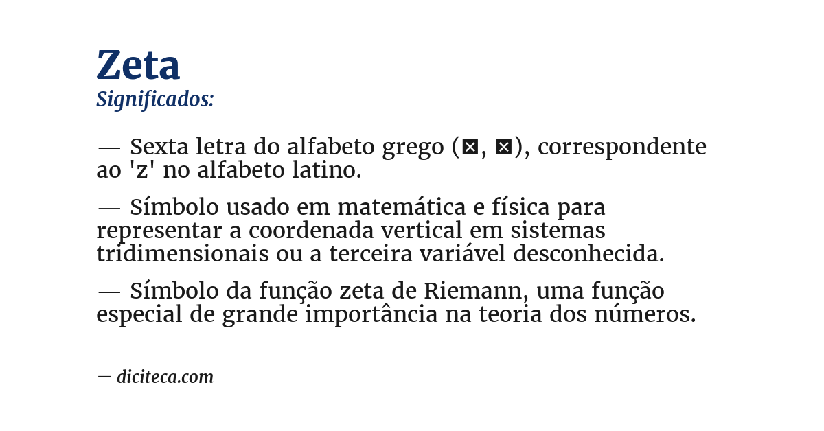 Significado de zeta