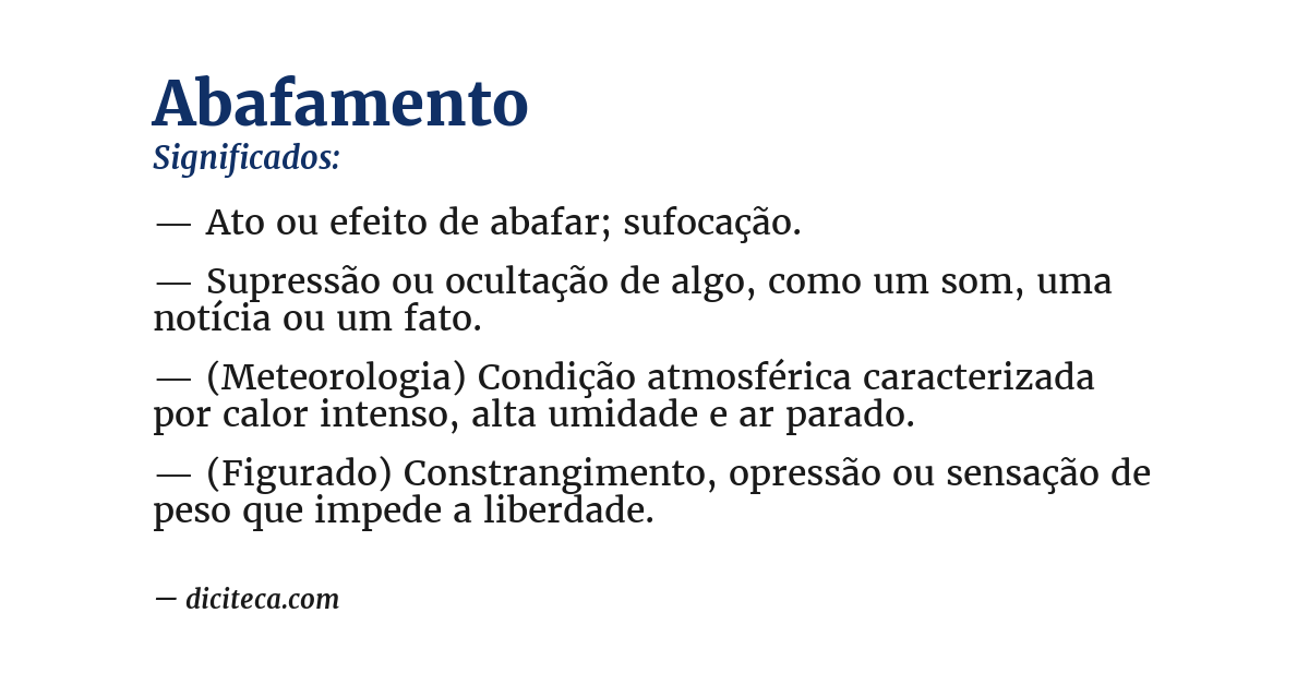 Significado de abafamento