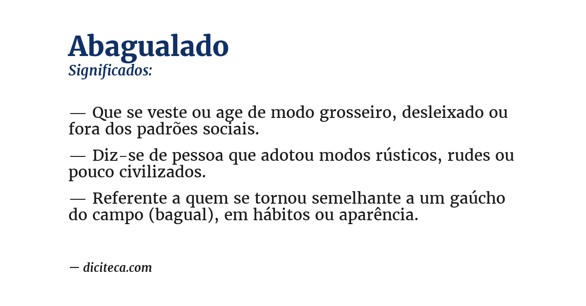 Significado de abagualado