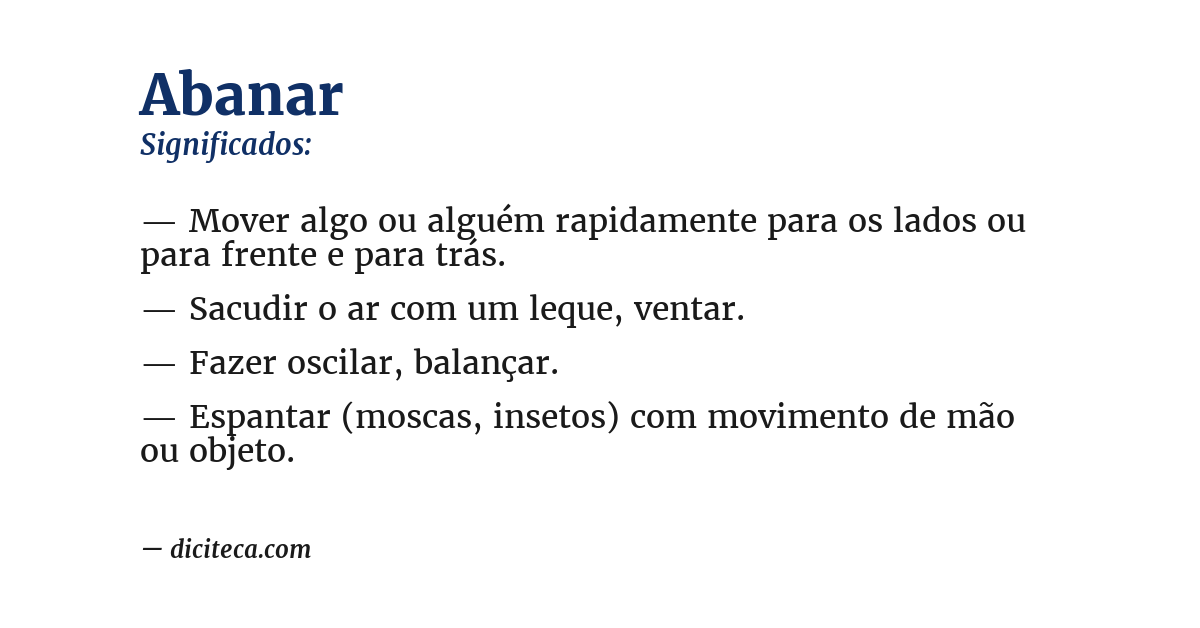Significado de abanar