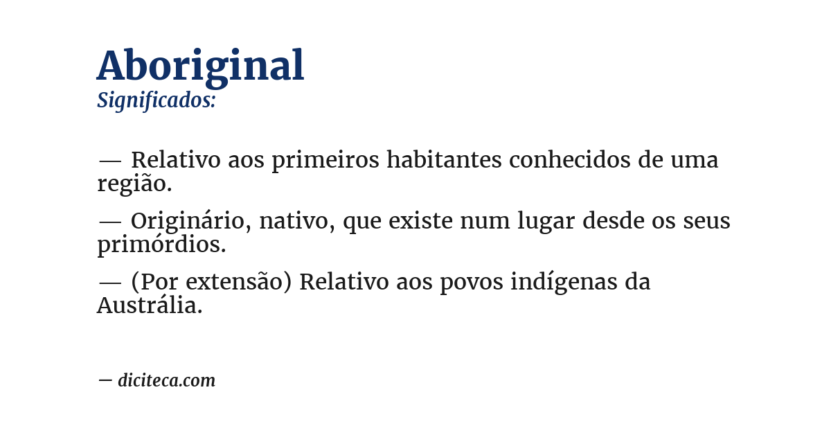 Significado de aboriginal