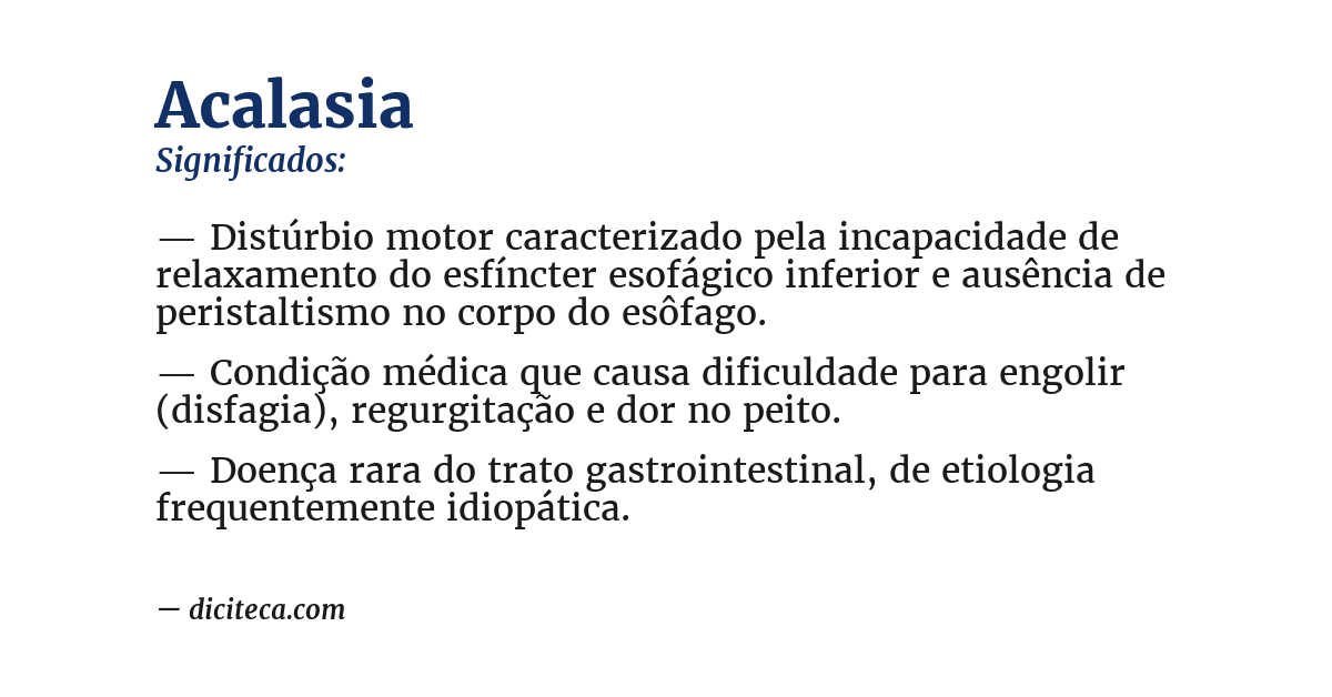 Significado de acalasia