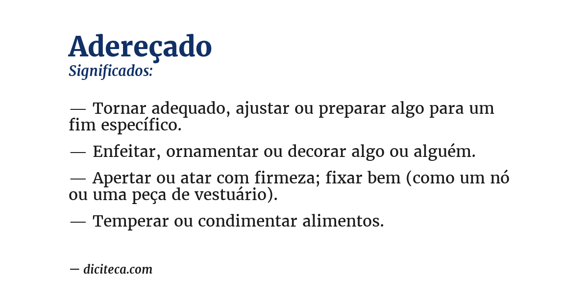 Significado de adereçado