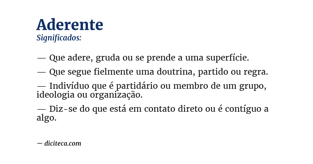 Significado de aderente