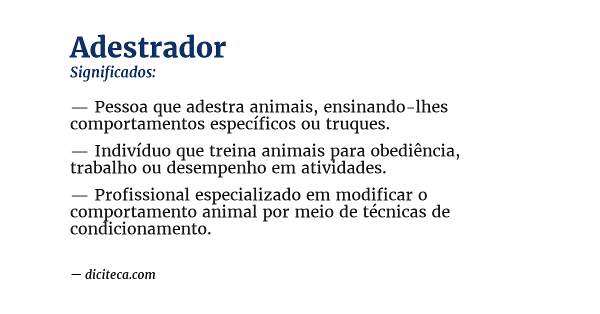 Significado de adestrador