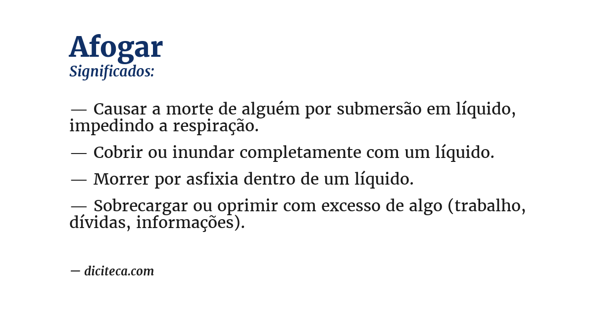 Significado de afogar