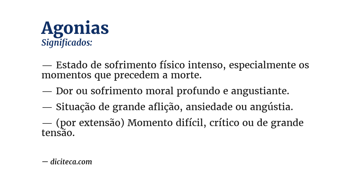 Significado de agonias
