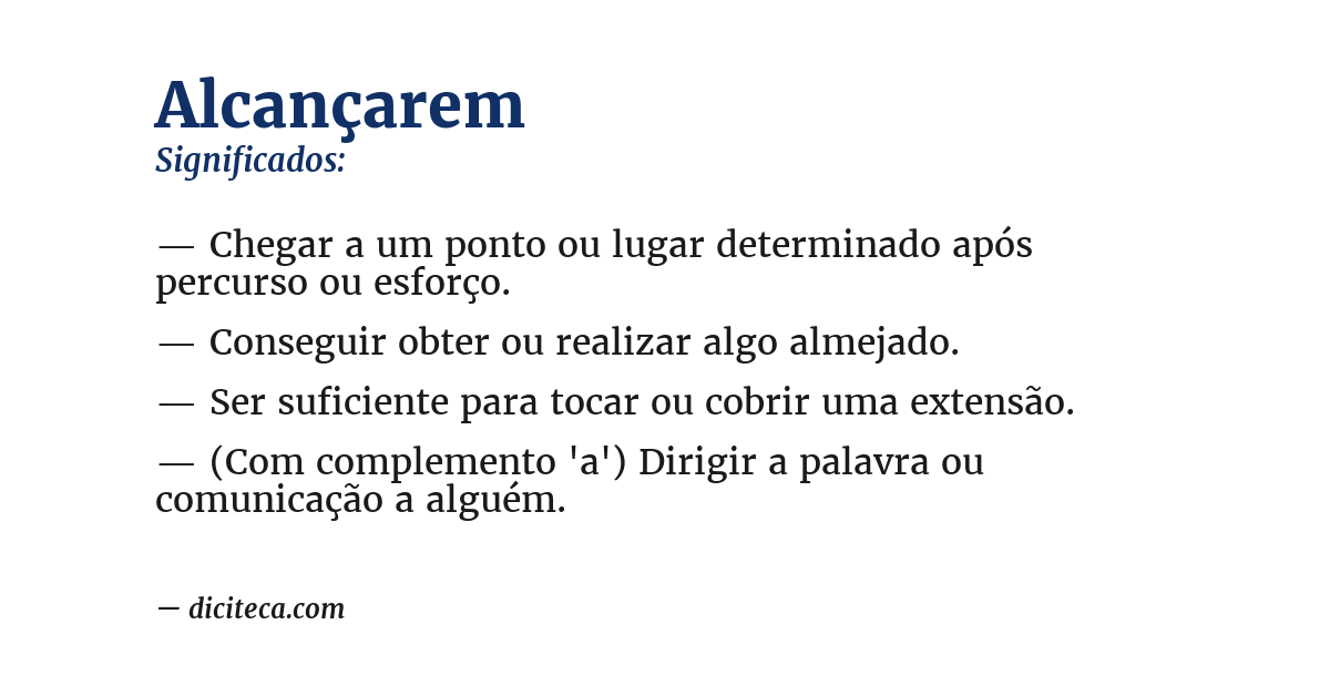 Significado de alcançarem