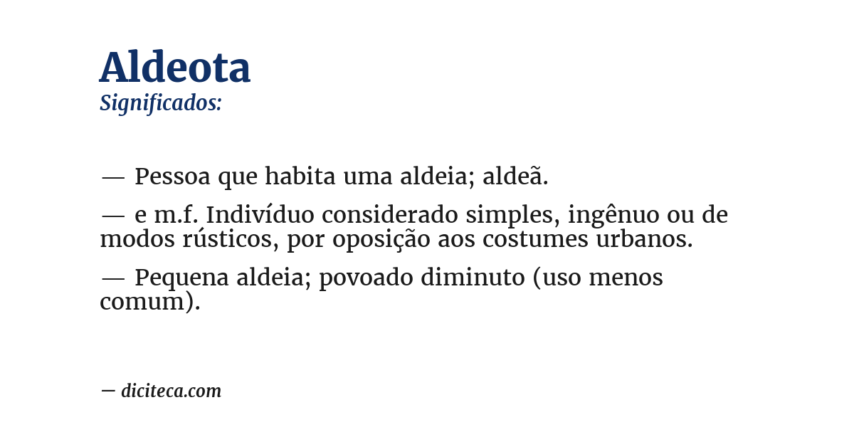 Significado de aldeota
