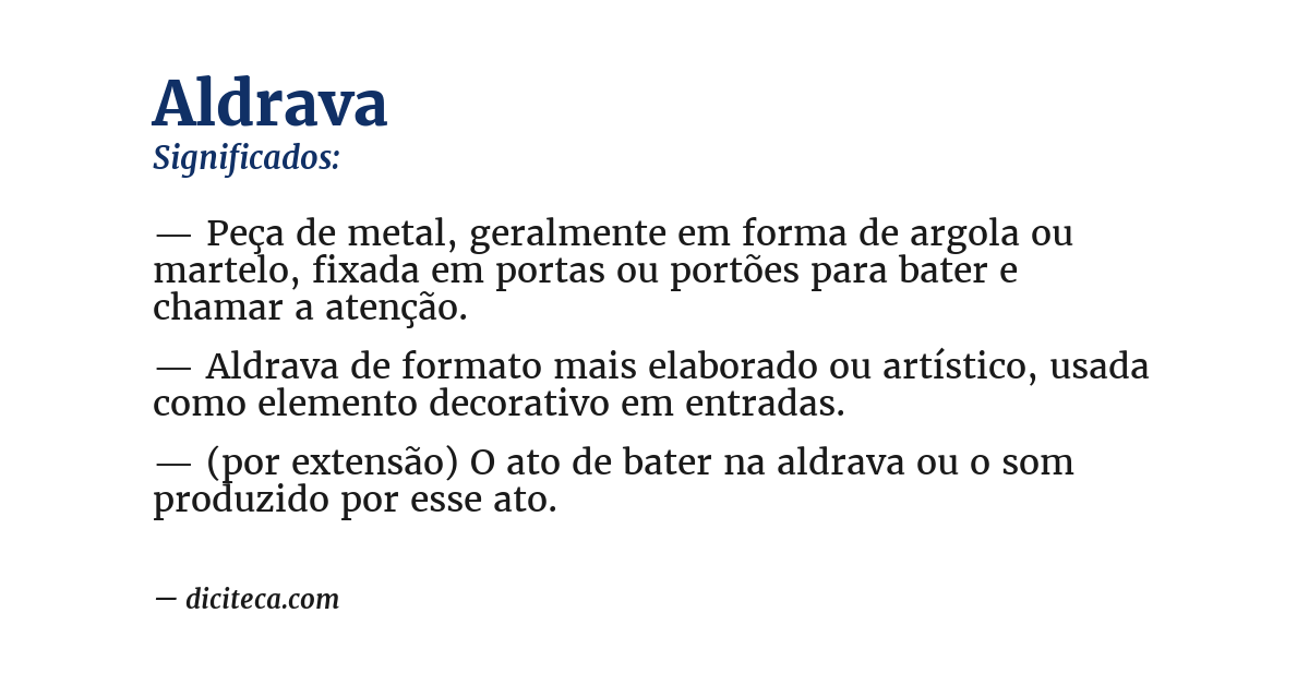 Significado de aldrava