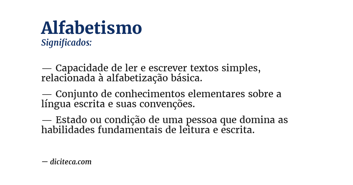 Significado de alfabetismo