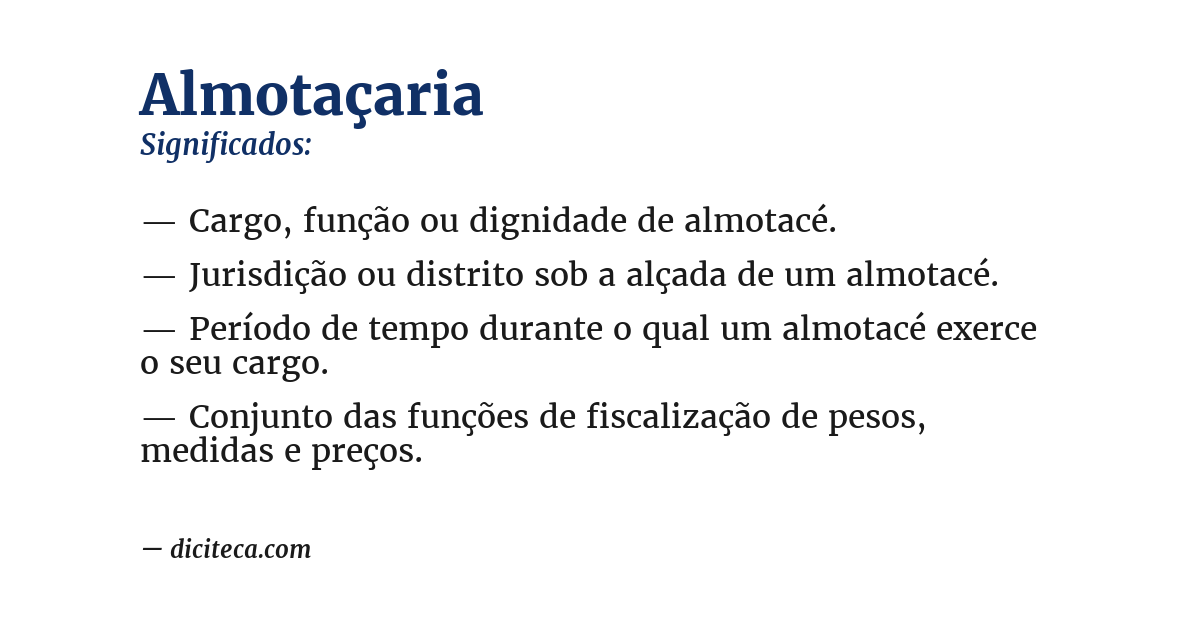 Significado de almotaçaria
