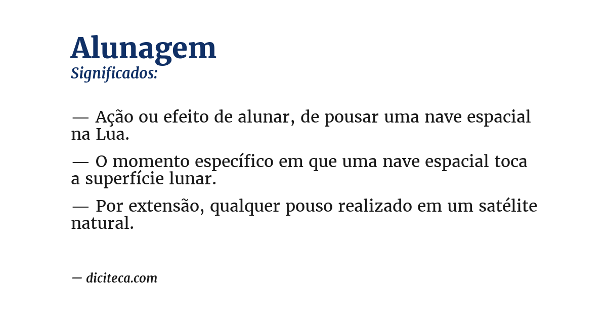 Significado de alunagem