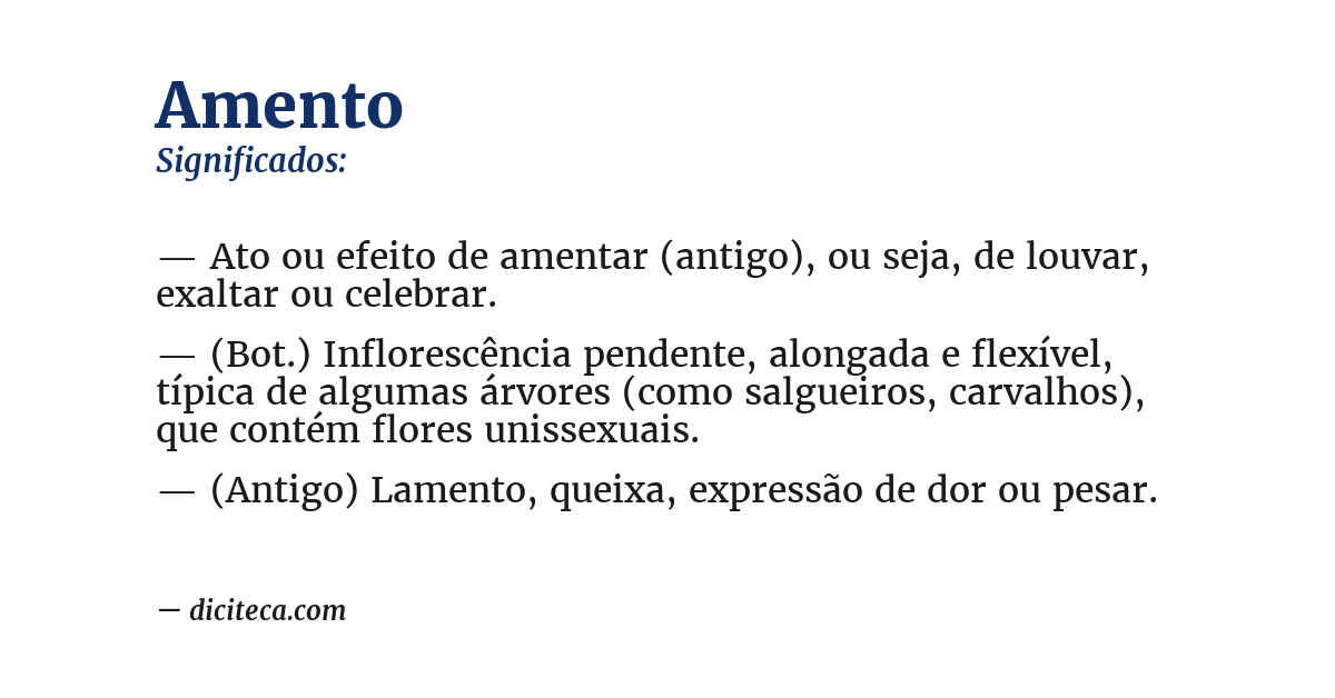 Significado de amento
