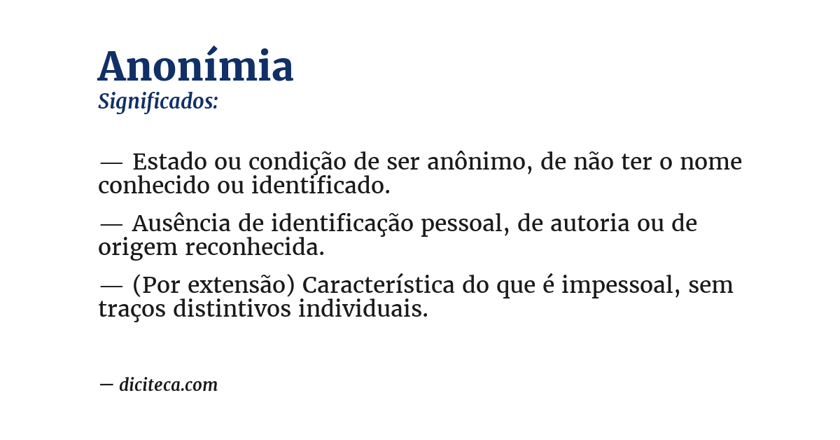 Significado de anonímia