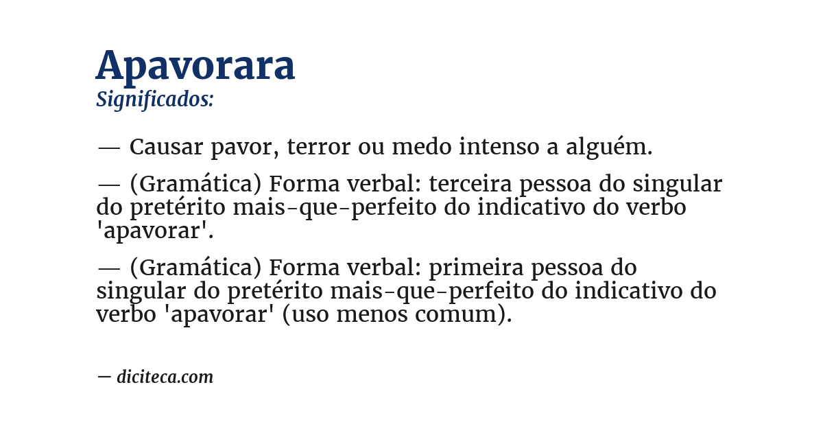 Significado de apavorara