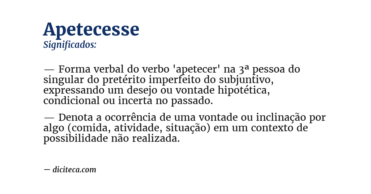Significado de apetecesse