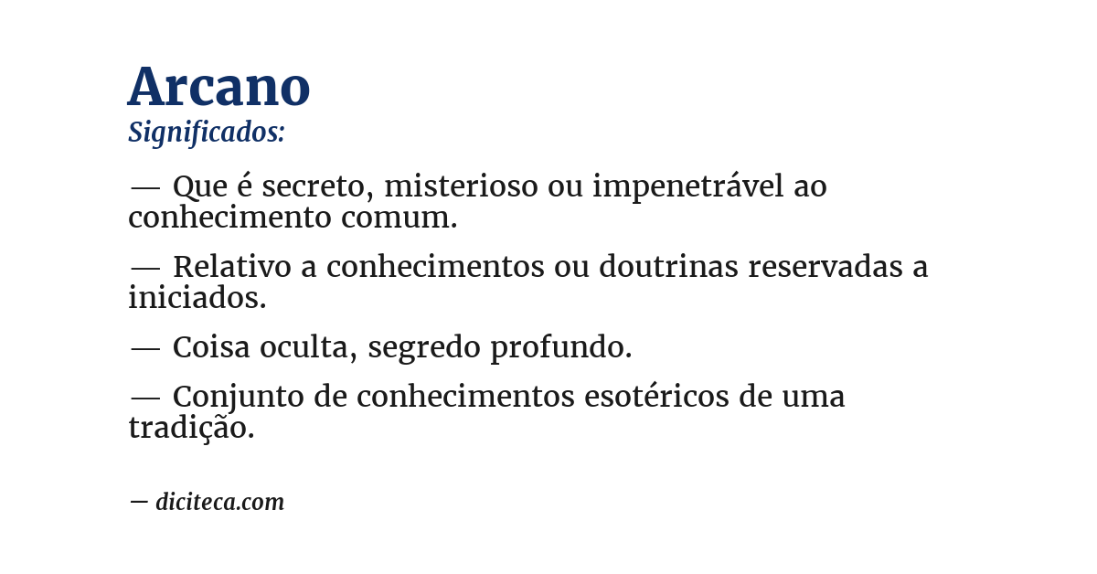 Significado de arcano