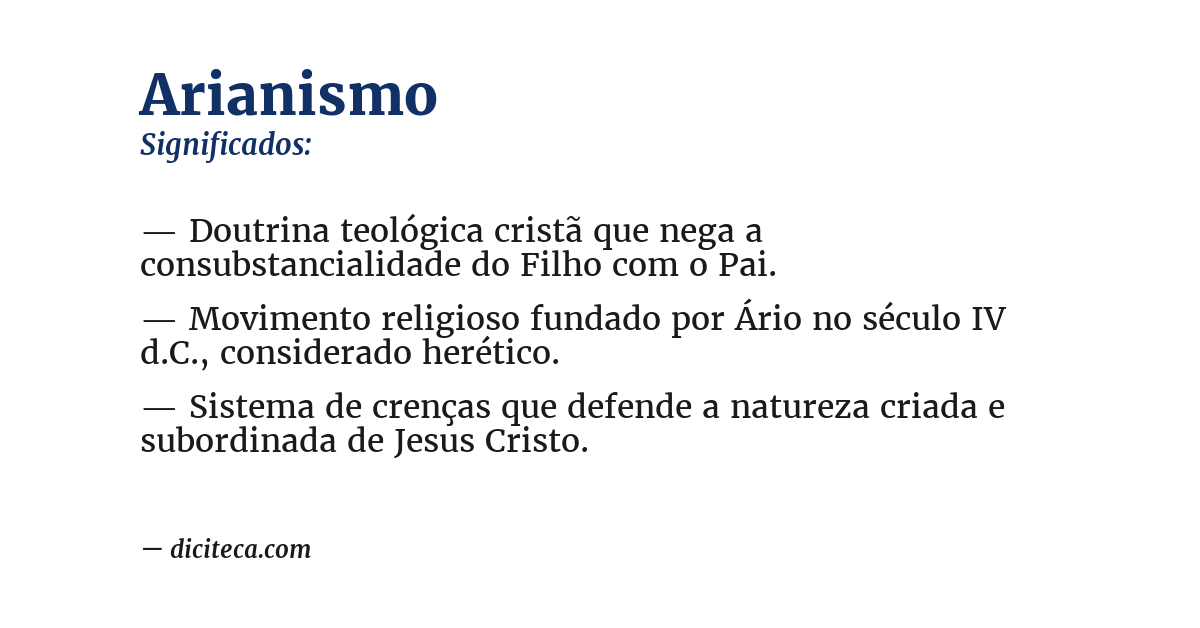 Significado de arianismo
