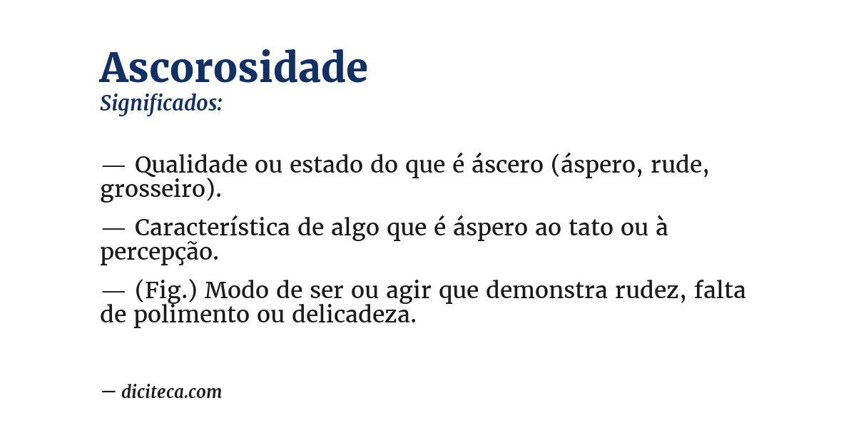 Significado de ascorosidade