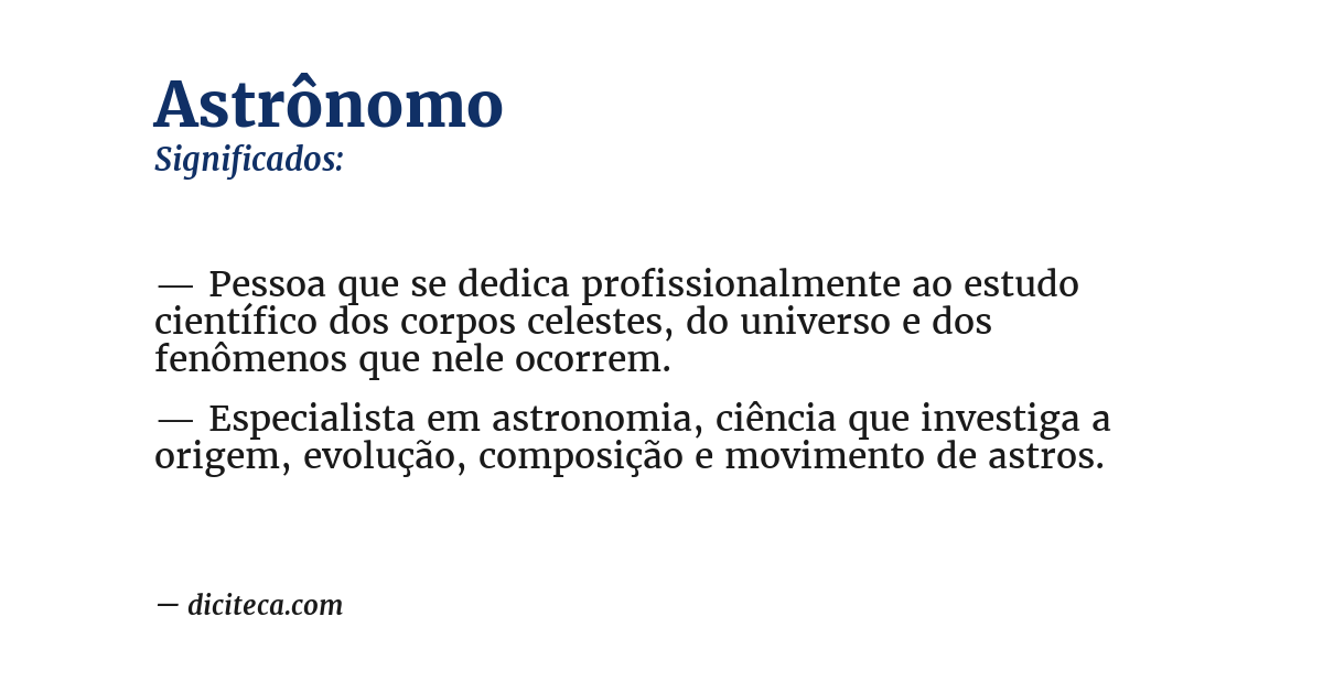 Significado de astrônomo
