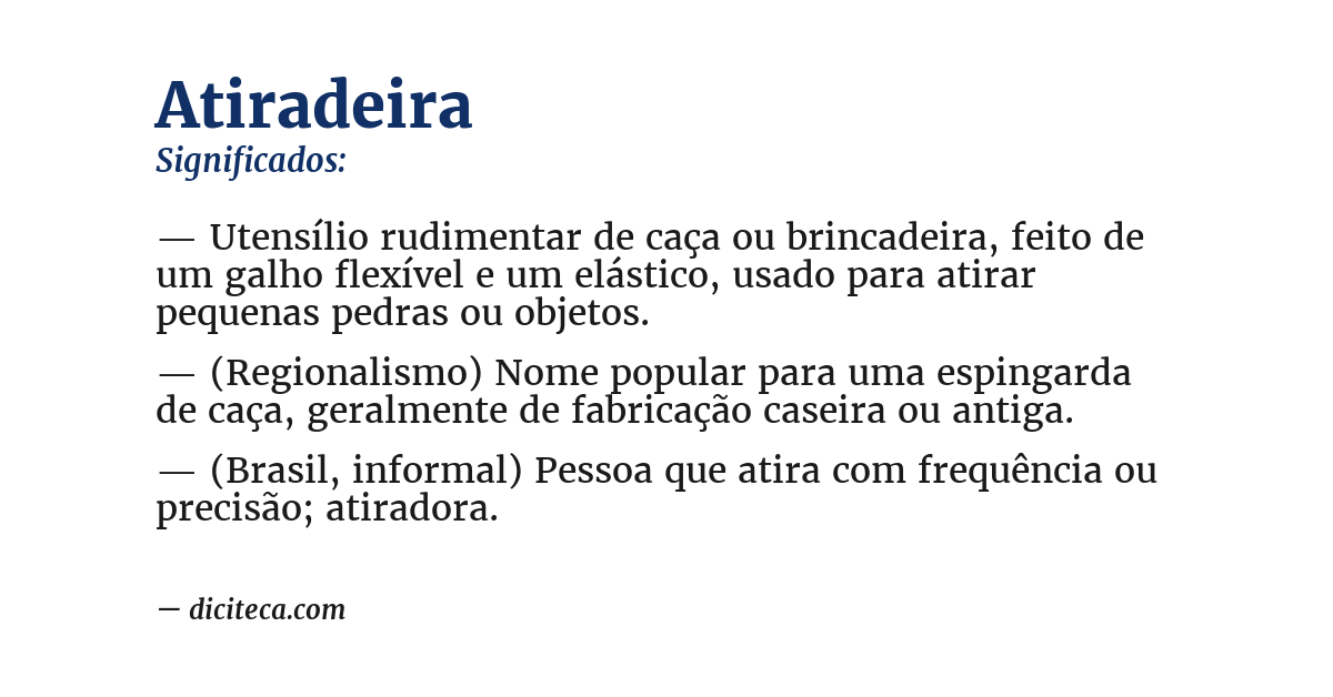 Significado de atiradeira