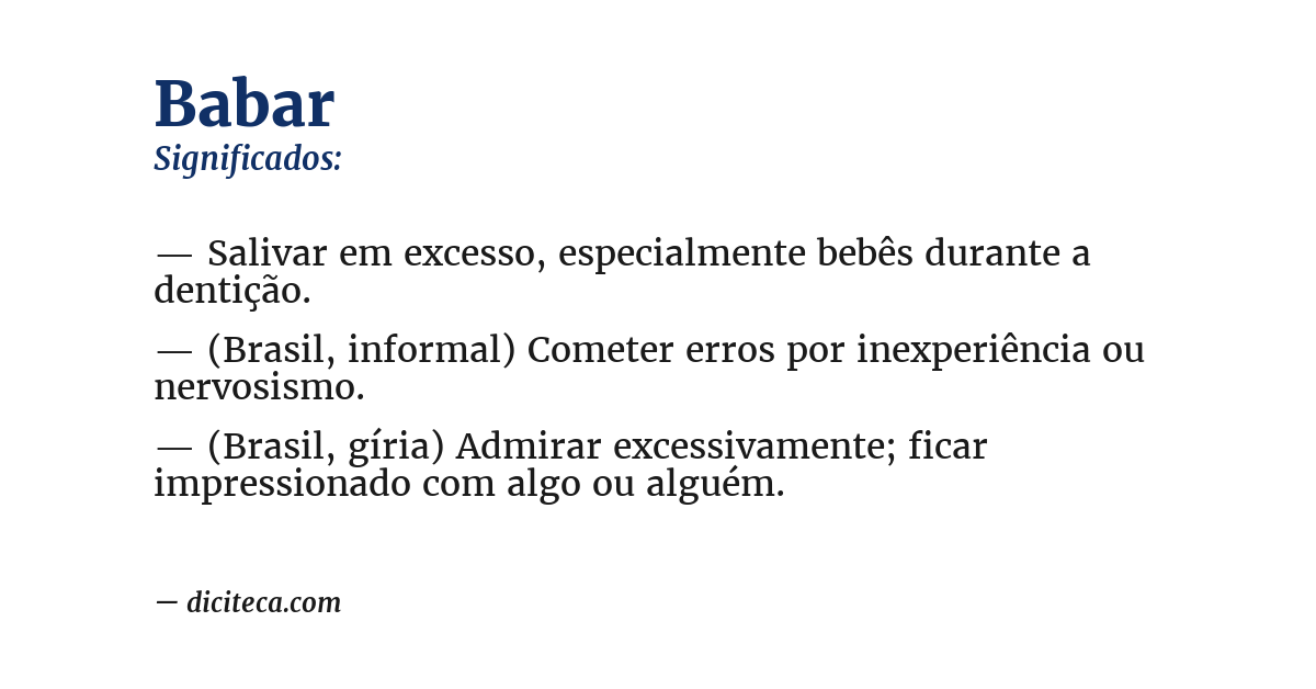 Significado de babar