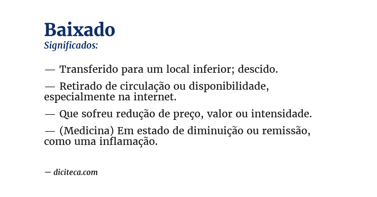 Significado de baixado