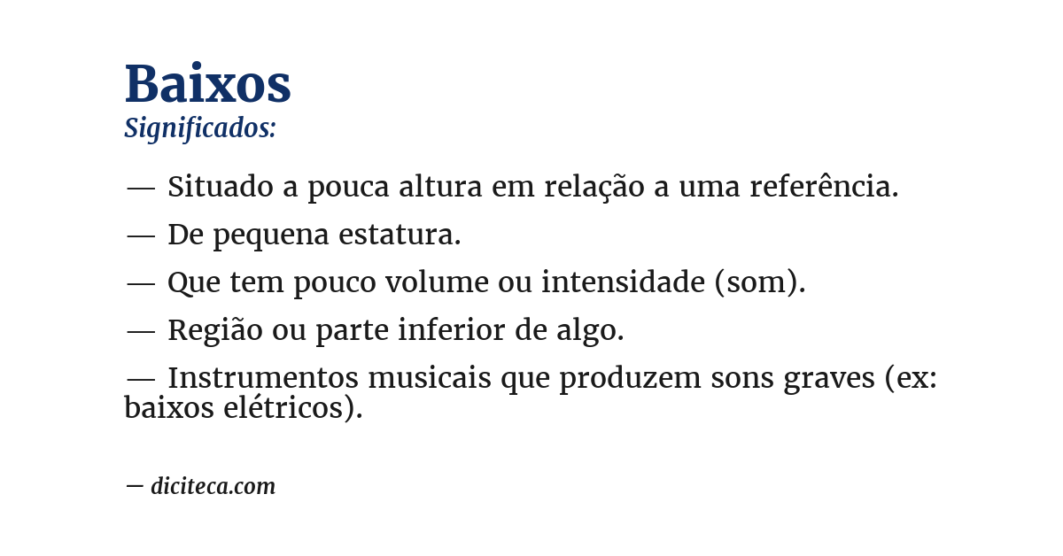 Significado de baixos