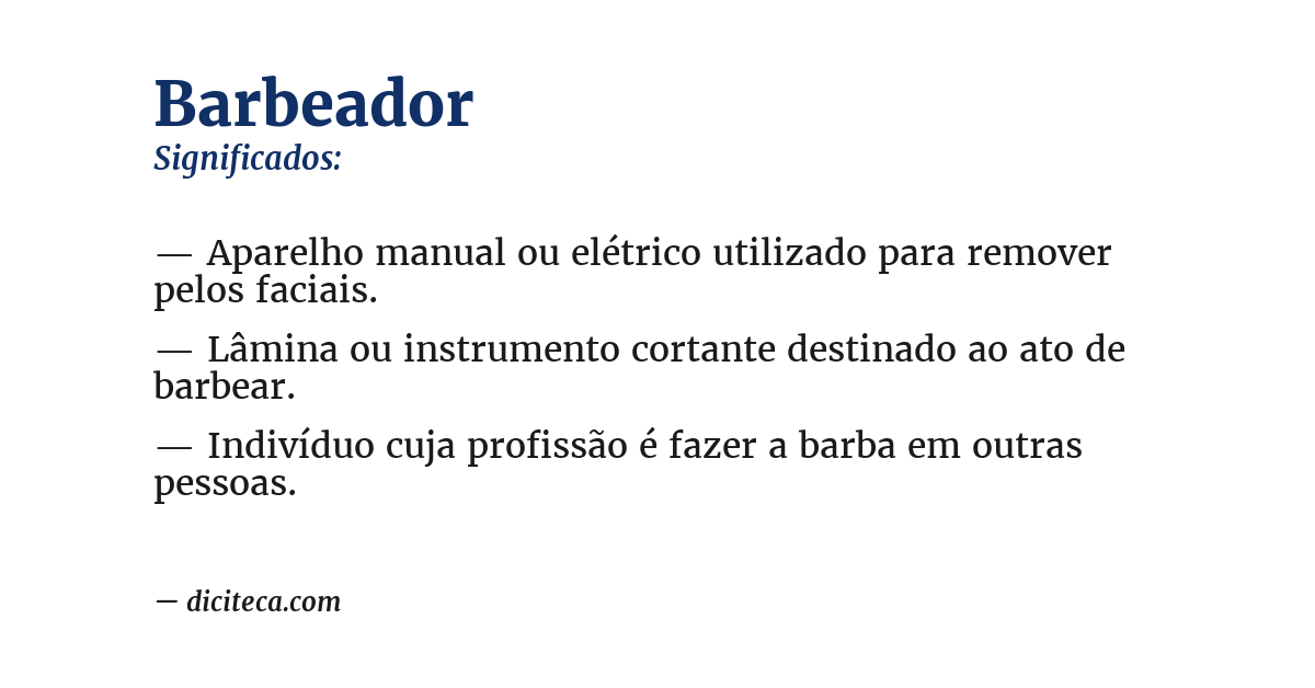 Significado de barbeador