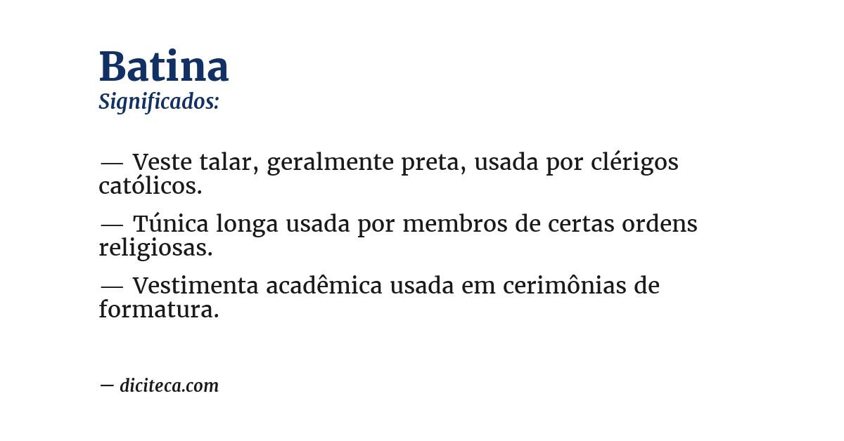 Significado de batina