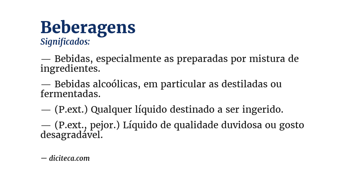 Significado de beberagens