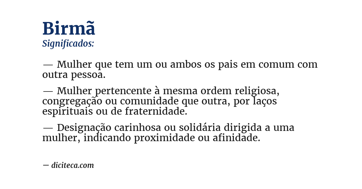Significado de birmã