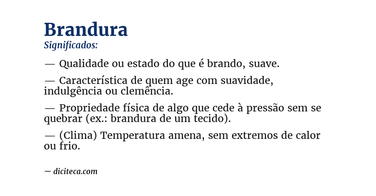 Significado de brandura