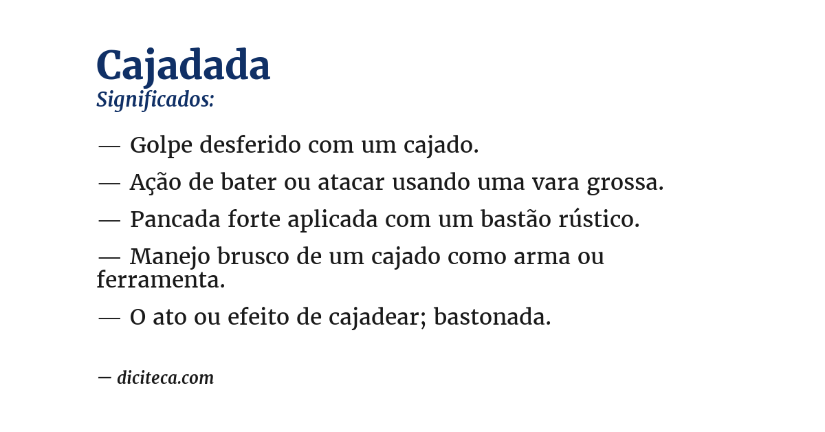 Significado de cajadada