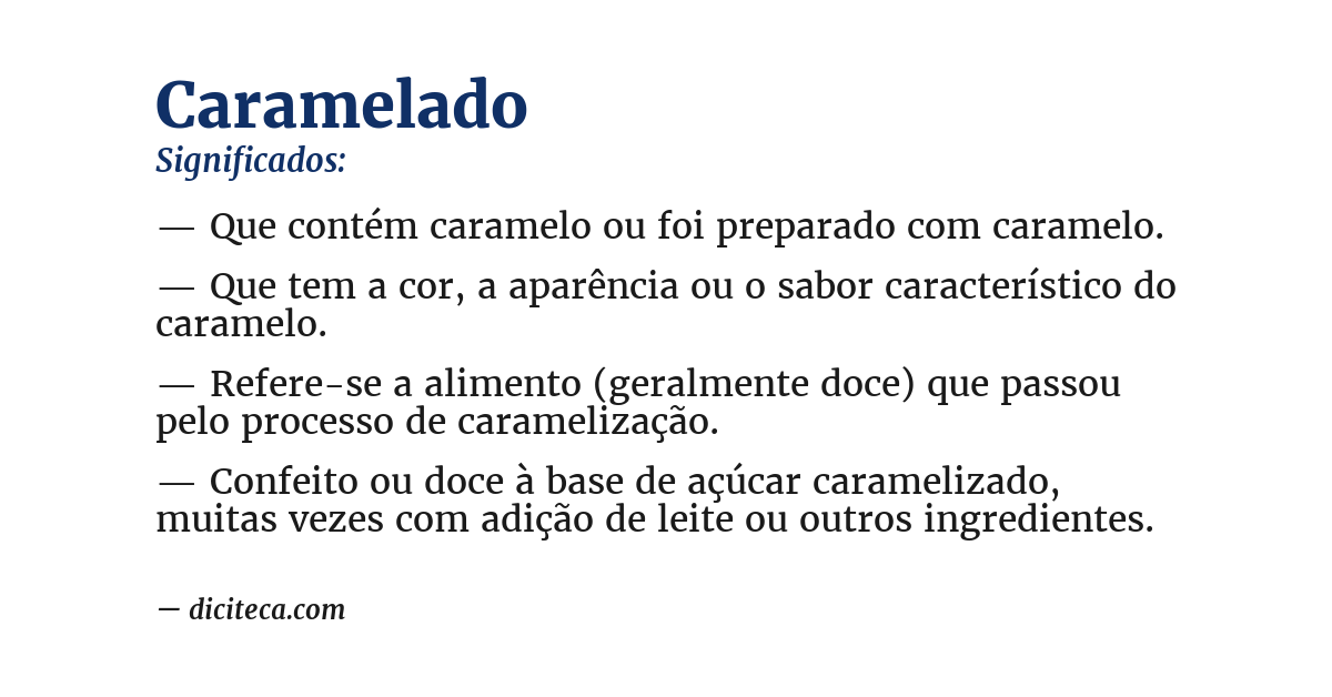 Significado de caramelado