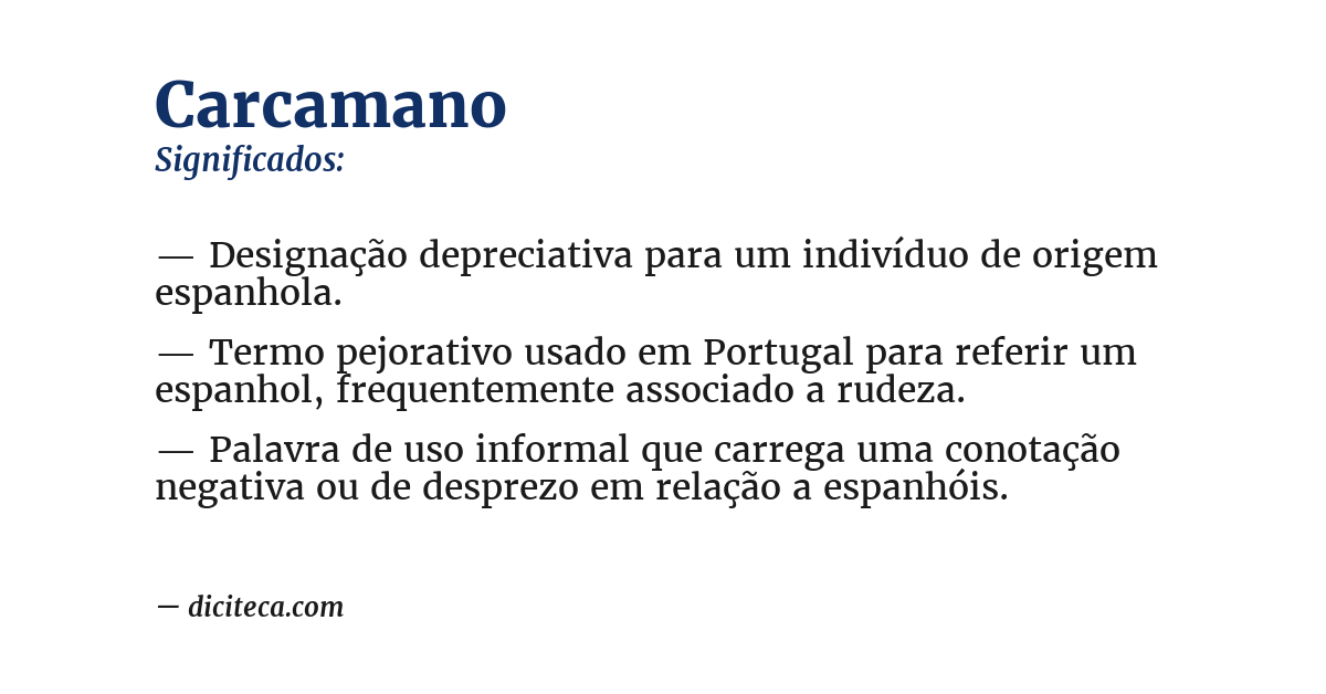 Significado de carcamano